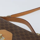 CELINE Macadam Canvas Schultertasche PVC Leder 2-Wege Braun Gold Auth 168969-14