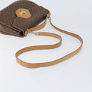 CELINE Macadam Canvas Schultertasche PVC Leder 2-Wege Braun Gold Auth 168969-8
