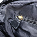 CELINE Circle Hand Bag Nylon Black Gold Auth 168970-21