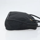 CELINE Circle Hand Bag Nylon Black Gold Auth 168970-3