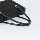 CELINE Circle Hand Bag Nylon Black Gold Auth 168970-7
