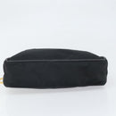 CELINE Circle Hand Bag Nylon Black Gold Auth 168970-5