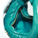 Miu Miu Matelasse Micro Hobo Shoulder Bag Leather Green Gold Auth 168972SM-21