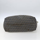 FENDI Zucchino Canvas Tote Bag Navy Silver Auth 168974-5