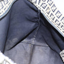 FENDI Zucchino Canvas Tote Bag Navy Silver Auth 168974-20