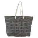 FENDI Zucchino Canvas Tote Bag Navy Silver Auth 168974-13
