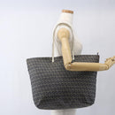 FENDI Zucchino Canvas Tote Bag Navy Silver Auth 168974-23