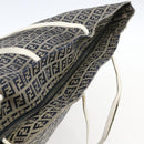 FENDI Zucchino Canvas Tote Bag Navy Silver Auth 168974-6