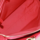 Christian Dior Canage Chain Tote Bag Lamb Skin Red Gold Auth 168978M-20