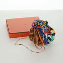 HERMES Petit Ash Pouch Silk Multicolor Auth 168996M-12