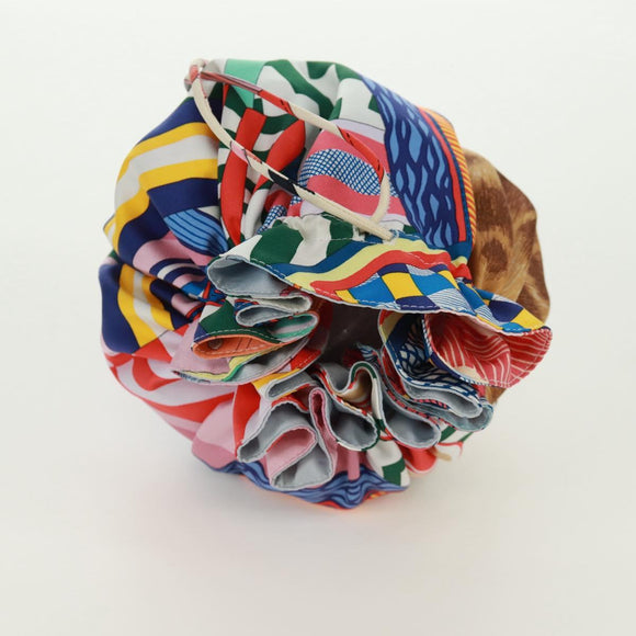 HERMES Petit Ash Pouch Silk Multicolor Auth 168996M