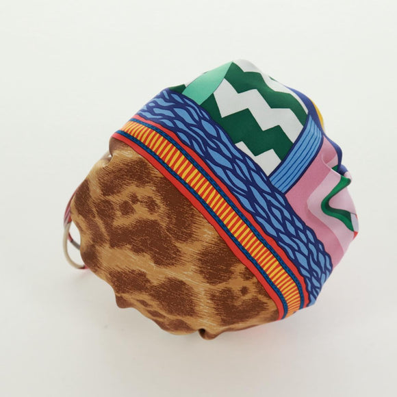 HERMES Petit Ash Pouch Silk Multicolor Auth 168996M
