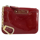 LOUIS VUITTON Vernis Pochette Cle NM Purse Rouge Grunadine M91737 LV Auth 168999-1