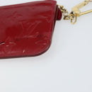 LOUIS VUITTON Vernis Pochette Cle NM Purse Rouge Grunadine M91737 LV Auth 168999-16