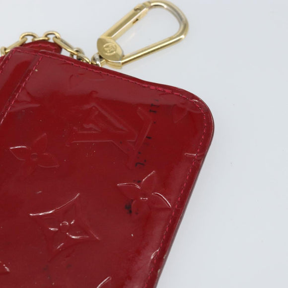 LOUIS VUITTON Vernis Pochette Cle NM Purse Rouge Grunadine M91737 LV Auth 168999