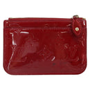 LOUIS VUITTON Vernis Pochette Cle NM Purse Rouge Grunadine M91737 LV Auth 168999-2