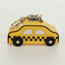 kate spade On a Roll Taxi Key Holder Leather Yellow Gold Auth 169001V-4