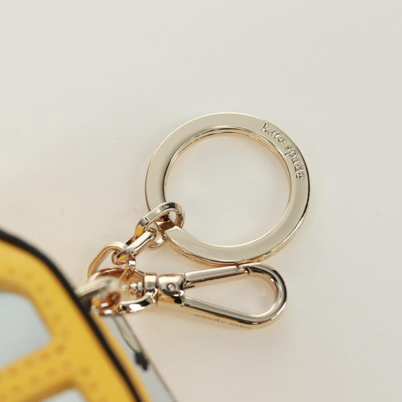 kate spade On a Roll Taxi Key Holder Leather Yellow Gold Auth 169001V
