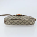 GUCCI GG Supreme Web Sherry Line Shoulder Bag PVC Beige Gold Auth 169012-5