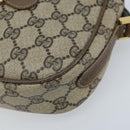 GUCCI GG Supreme Web Sherry Line Shoulder Bag PVC Beige Gold Auth 169012-14