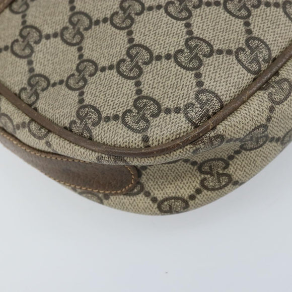 GUCCI GG Supreme Web Sherry Line Shoulder Bag PVC Beige Gold Auth 169012