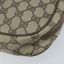 GUCCI GG Supreme Web Sherry Line Shoulder Bag PVC Beige Gold Auth 169012-16