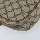 GUCCI GG Supreme Web Sherry Line Shoulder Bag PVC Beige Gold Auth 169012-17