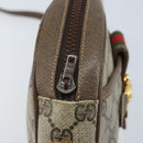 GUCCI GG Supreme Web Sherry Line Shoulder Bag PVC Beige Gold Auth 169012-11
