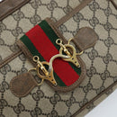 GUCCI GG Supreme Web Sherry Line Shoulder Bag PVC Beige Gold Auth 169012-18
