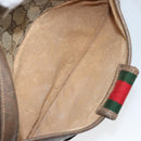 GUCCI GG Supreme Web Sherry Line Shoulder Bag PVC Beige Gold Auth 169012-24