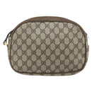 GUCCI GG Supreme Web Sherry Line Shoulder Bag PVC Beige Gold Auth 169012-2