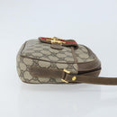 GUCCI GG Supreme Web Sherry Line Shoulder Bag PVC Beige Gold Auth 169012-3
