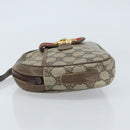 GUCCI GG Supreme Web Sherry Line Shoulder Bag PVC Beige Gold Auth 169012-4