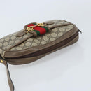 GUCCI GG Supreme Web Sherry Line Shoulder Bag PVC Beige Gold Auth 169012-6