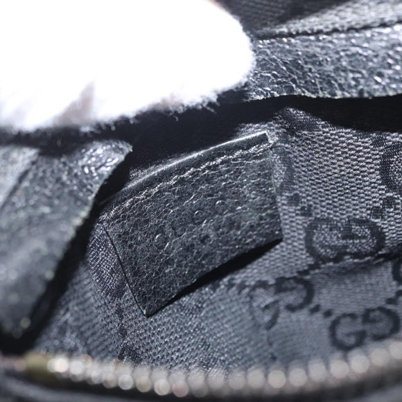 GUCCI GG Canvas Waist bag Black Silver 28566 Auth 169013