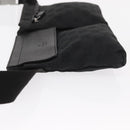 GUCCI GG Canvas Waist bag Black Silver 28566 Auth 169013-5