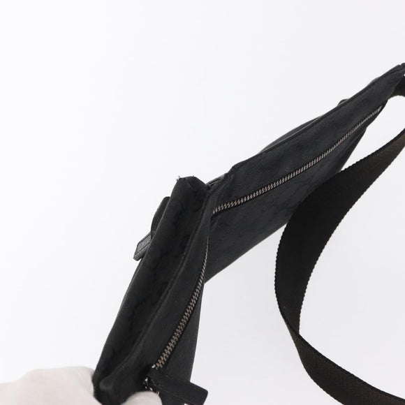 GUCCI GG Canvas Waist bag Black Silver 28566 Auth 169013