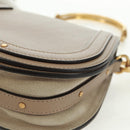 Chloe Nile Hand Bag Leather 2way Beige Gold Auth 169017V-13