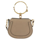 Chloe Nile Hand Bag Leather 2way Beige Gold Auth 169017V-2