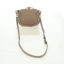 Chloe Nile Hand Bag Leather 2way Beige Gold Auth 169017V-26