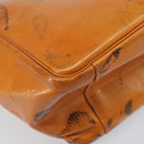 CHANEL Chain Tote Bag Patent leather Orange Silver CC Auth 169018-16