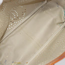 CHANEL Chain Tote Bag Patent leather Orange Silver CC Auth 169018-11