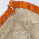 CHANEL Chain Tote Bag Patent leather Orange Silver CC Auth 169018-18