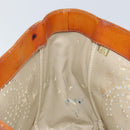 CHANEL Chain Tote Bag Patent leather Orange Silver CC Auth 169018-19