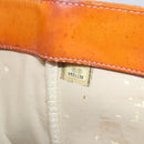 CHANEL Chain Tote Bag Patent leather Orange Silver CC Auth 169018-12
