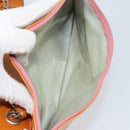 CHANEL Chain Tote Bag Patent leather Orange Silver CC Auth 169018-23
