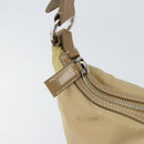 PRADA Shoulder Bag Nylon Beige Silver Auth 169023-10