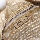 PRADA Shoulder Bag Nylon Beige Silver Auth 169023-19