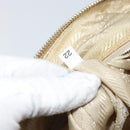 PRADA Shoulder Bag Nylon Beige Silver Auth 169023-12