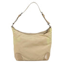 PRADA Shoulder Bag Nylon Beige Silver Auth 169023-2